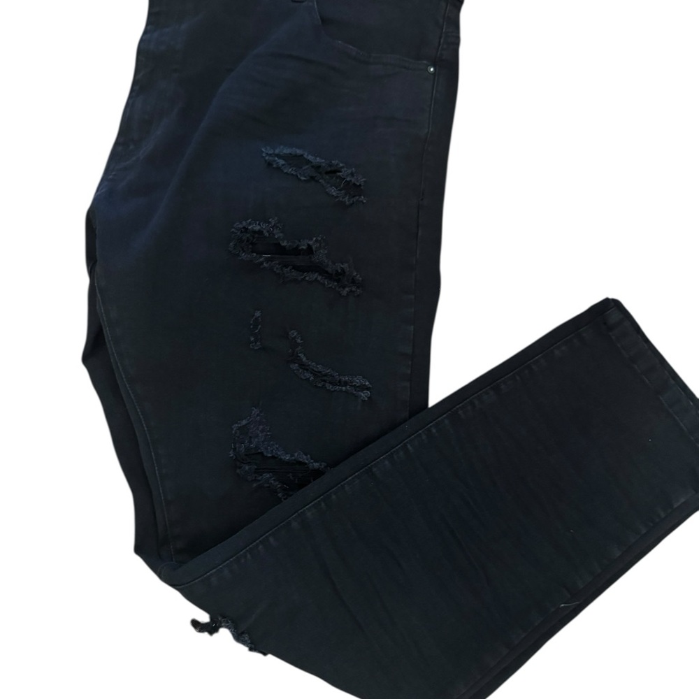 Men's Distressed Black Skinny Jeans